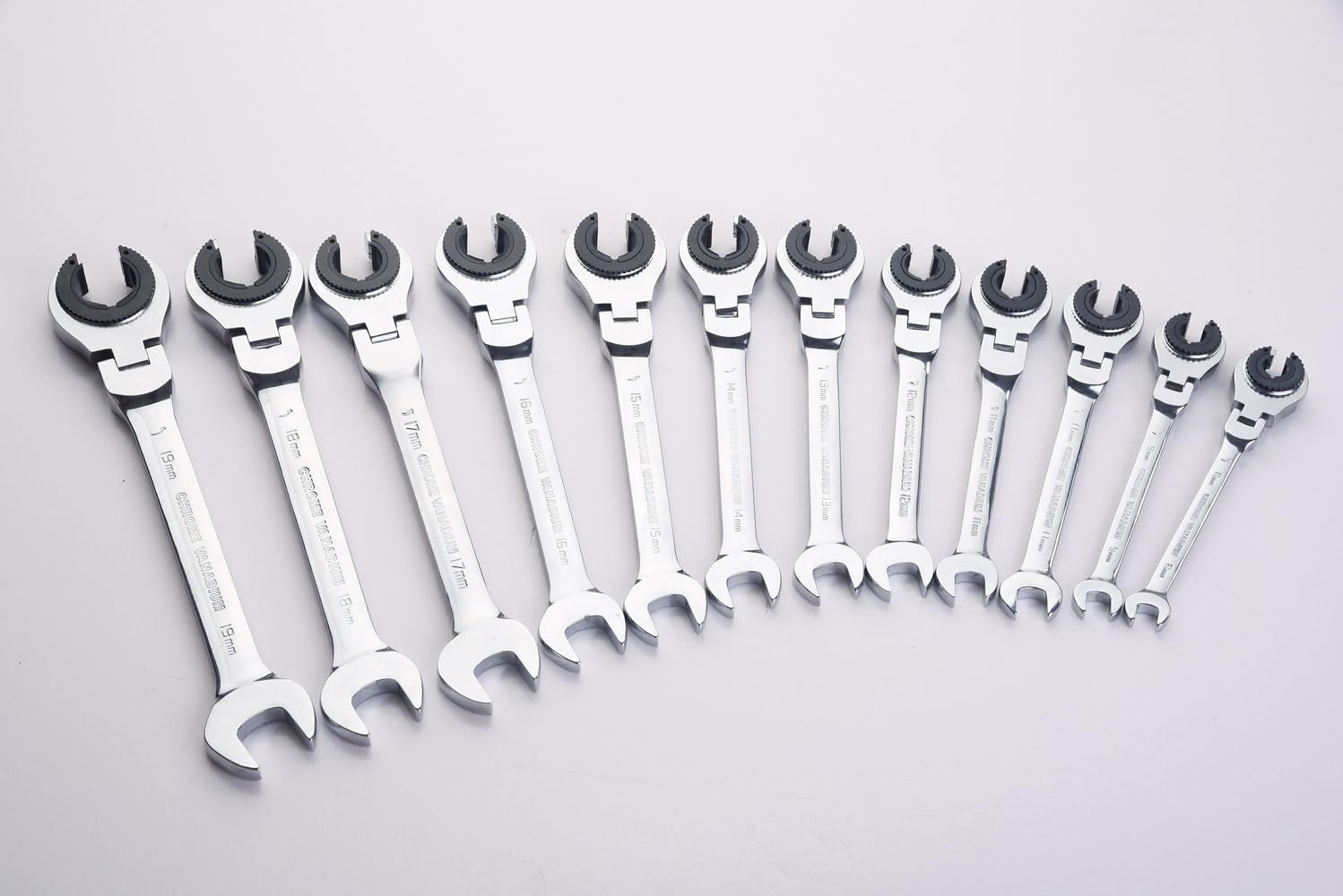 FLZOSPER 22mm Metric Fix Tubing Wrench,Flex-Head Gear Wrench, Ratcheting Fix Combination Wrench Spanner - Image 3