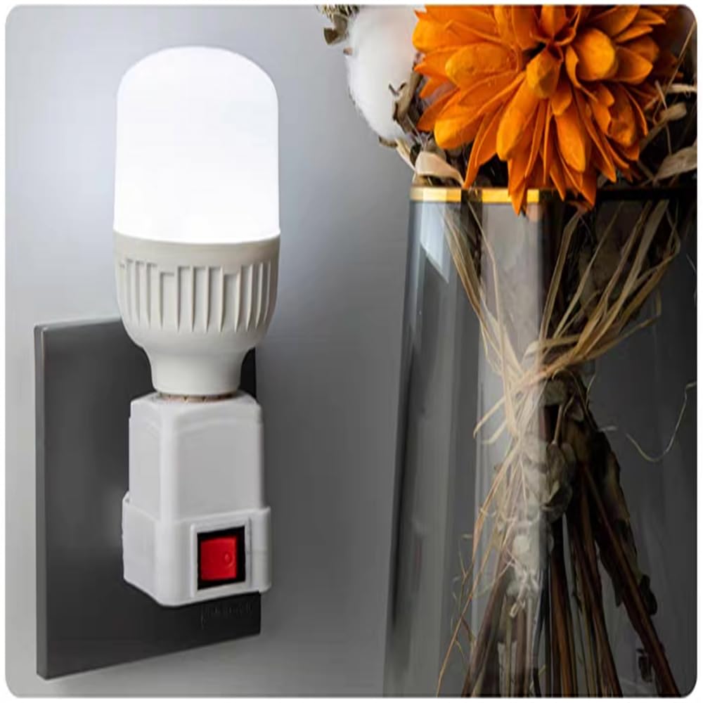 E26/E27 Socket Extension Adapter with Switch,Plug-in Light Socket,Convert Outlet to Light Bulb Socket (4 Pack) - Image 8