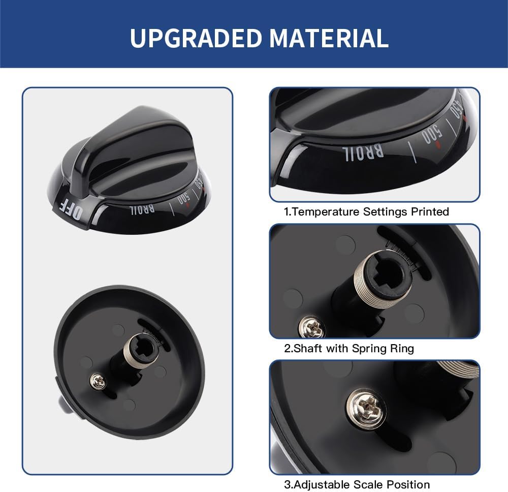 Upgraded WB03K10037 Thermostat Stove Knob Black, Replacement Part for GE & Hotpoint Range Oven, Replaces AP2014849, 242683, AH225986, EA225986 - Image 5