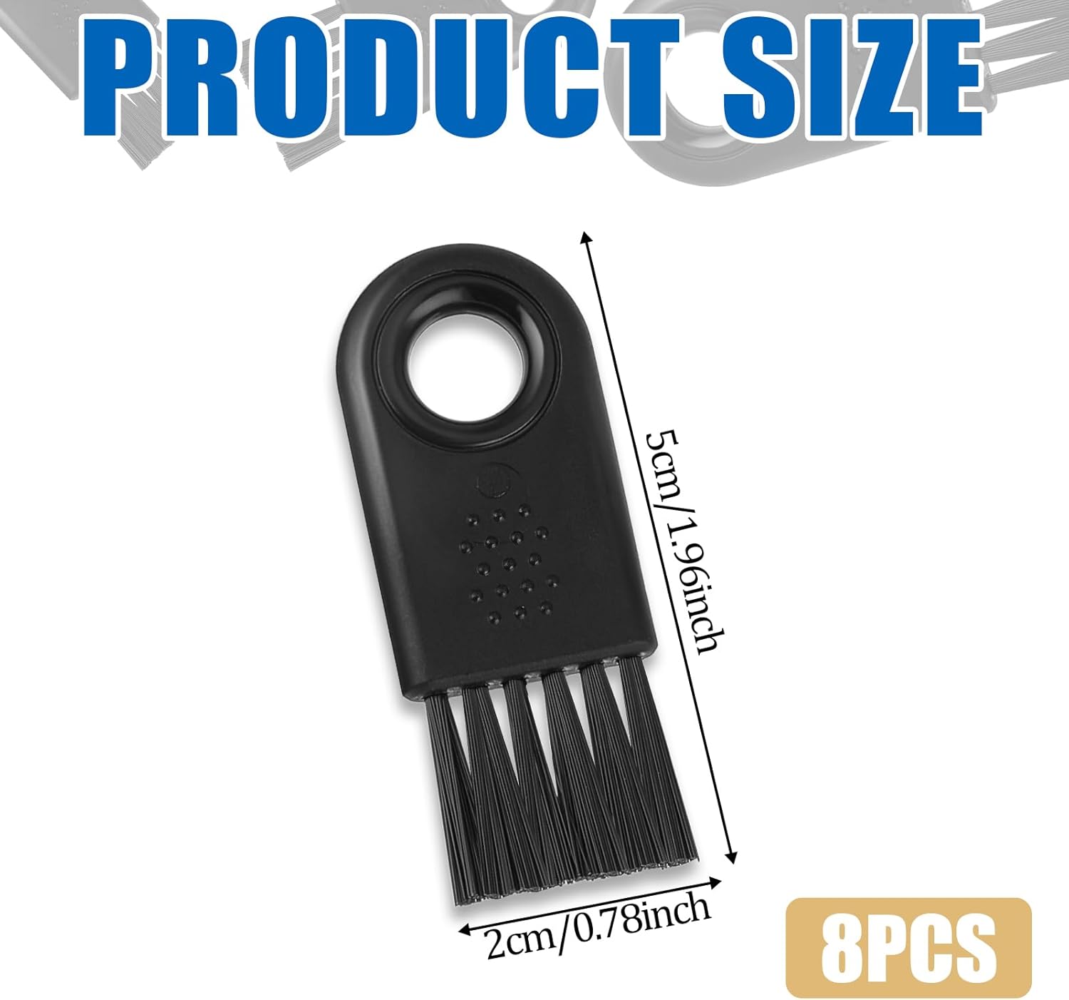 8 Pcs Shaver Cleaning Brush Set for Electric Hair Clippers - Razor Cleaner Nylon Hair Brush Set (Black) - Image 2