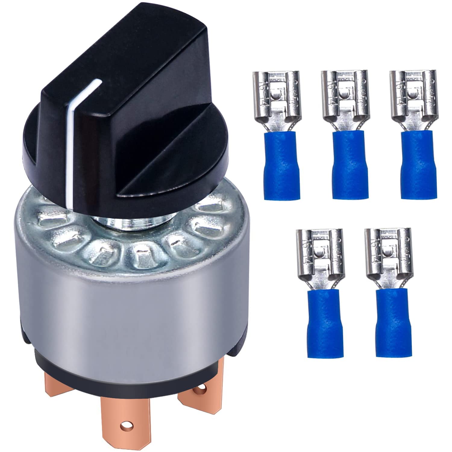 Taiss Rotary Switch 4 Position 3 Speed Fan Switch 12A 250V/16A 125V Metal Fan Heater Speed Selector Switch with Knob and terminals F-040 - Image 4