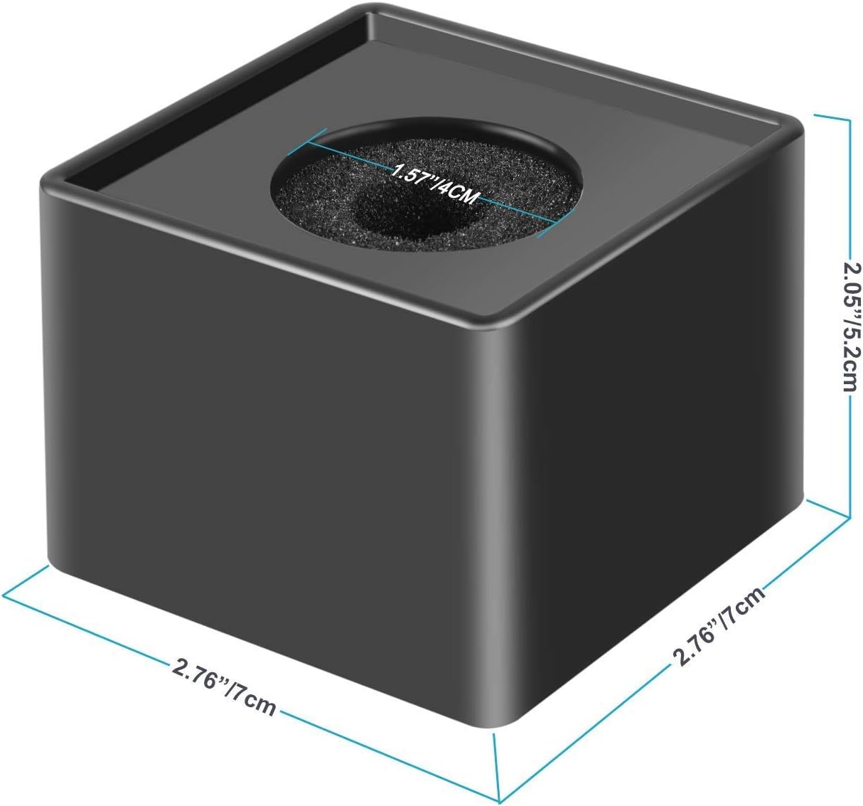 Onwon 2 Pieces Portable Square Cube Shaped Interview Mic Microphone Flag Station Logo Superior ABS Material, Black and White - Image 2