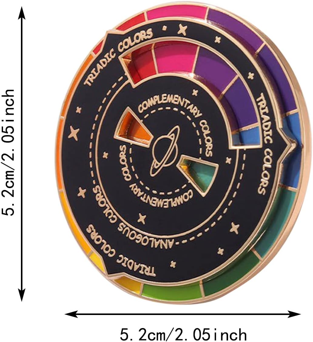 Sweater Clip Creative Color Wheel Enamel Pin The Spinning Wheel Moves Nicely Color Wheel Brooch Lapel (White, One Size) - Image 4