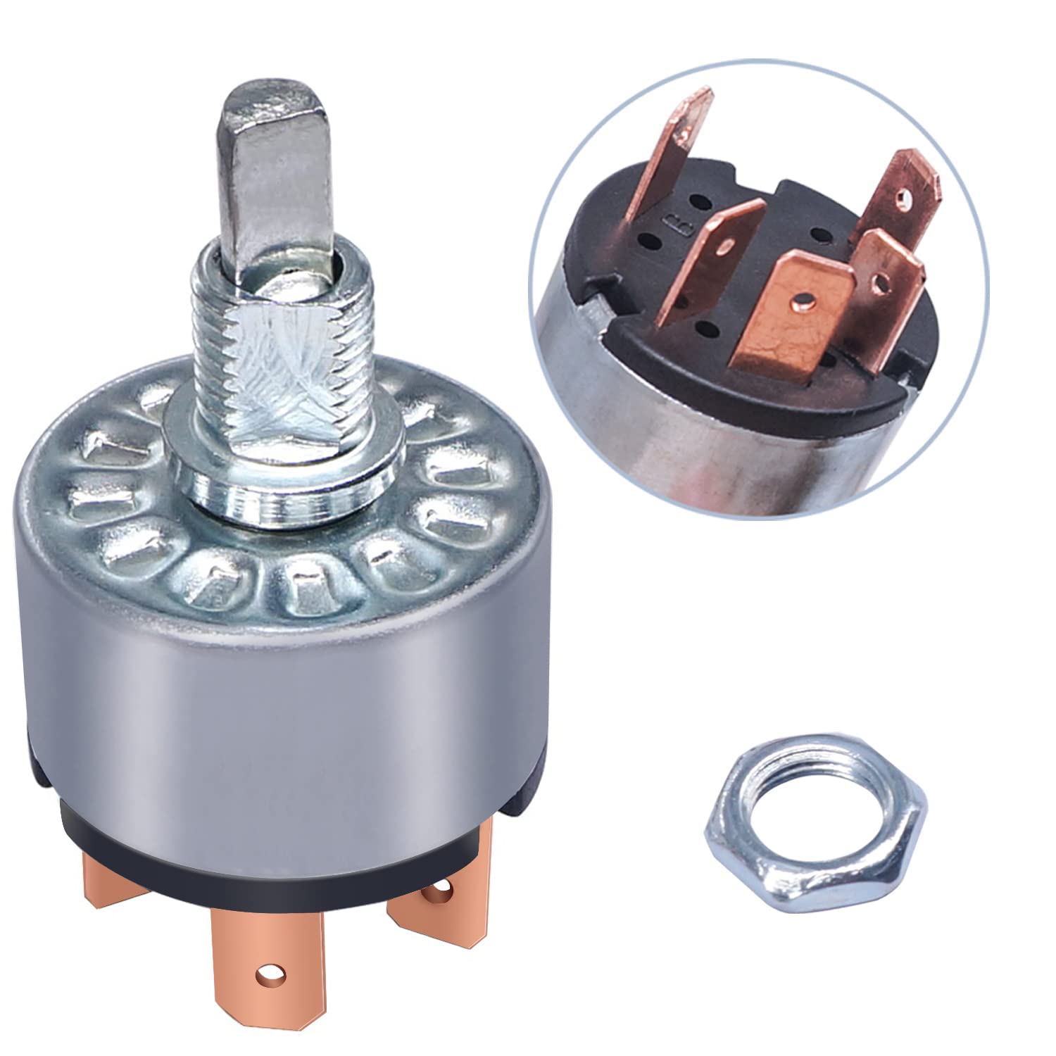 Taiss Rotary Switch 4 Position 3 Speed Fan Switch 12A 250V/16A 125V Metal Fan Heater Speed Selector Switch with Knob and terminals F-040 - Image 6