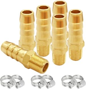 Uenede 6PCS Brass Hose Barb Fitting...