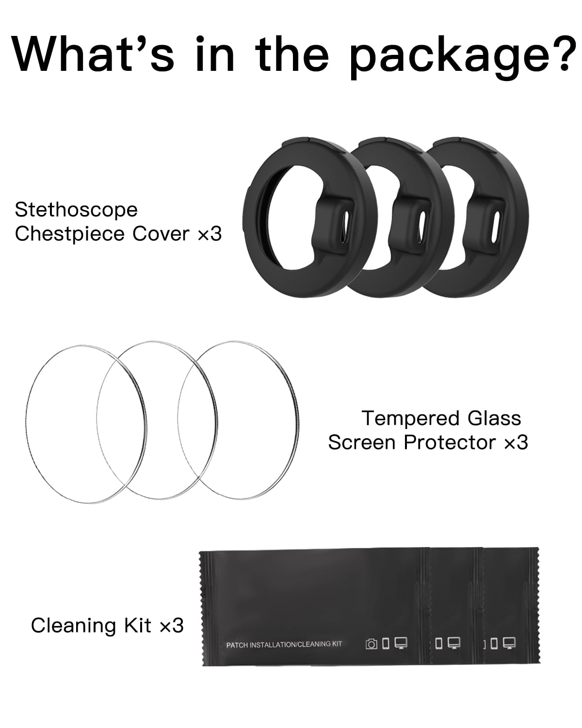 Protection Kit for EKO CORE 500™ Digital Stethoscope - (3-Pack) Silicone Chestpiece Covers & (3-Pack) 2.5D Tempered Glass Screen Protectors - 9H Hardness for All-Around Protection - Image 7