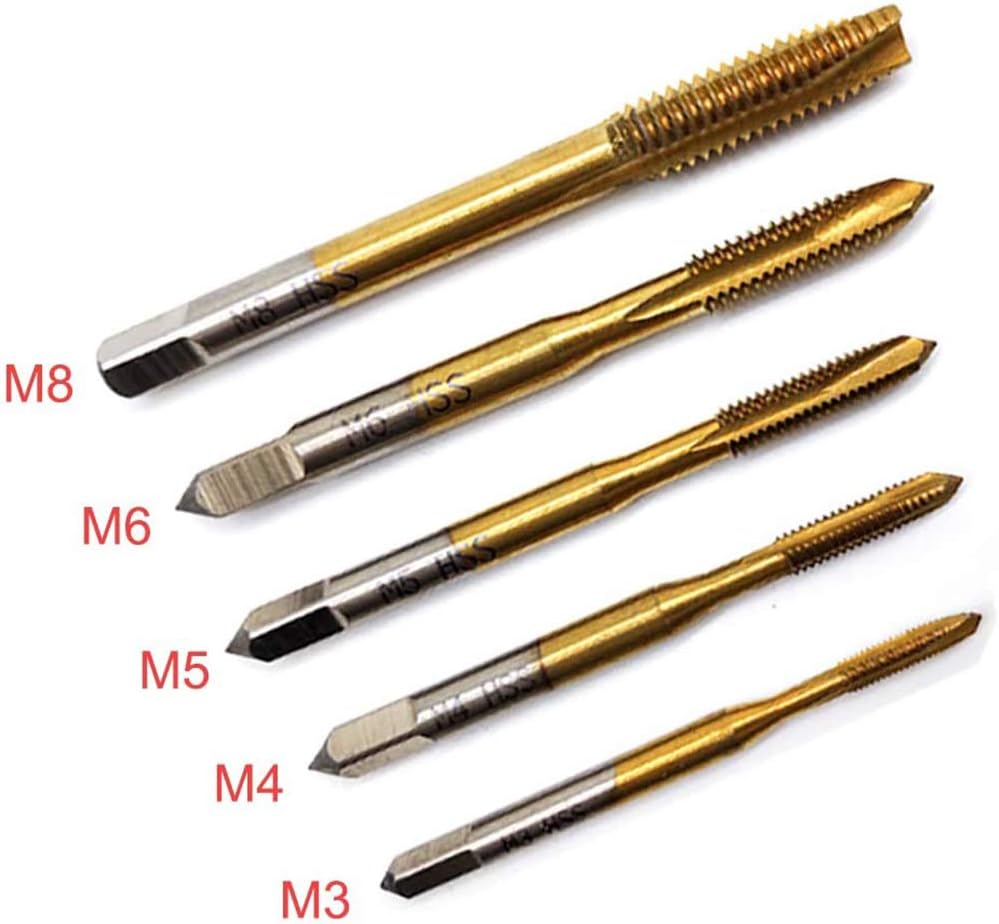 QISF Adjustable T-Handle Ratchet Tap Holder Wrench Set + 5Pcs Titanium M3-M8 Machine Screw Thread Metric Plug Taps(Wrench 10" Long) - Image 6