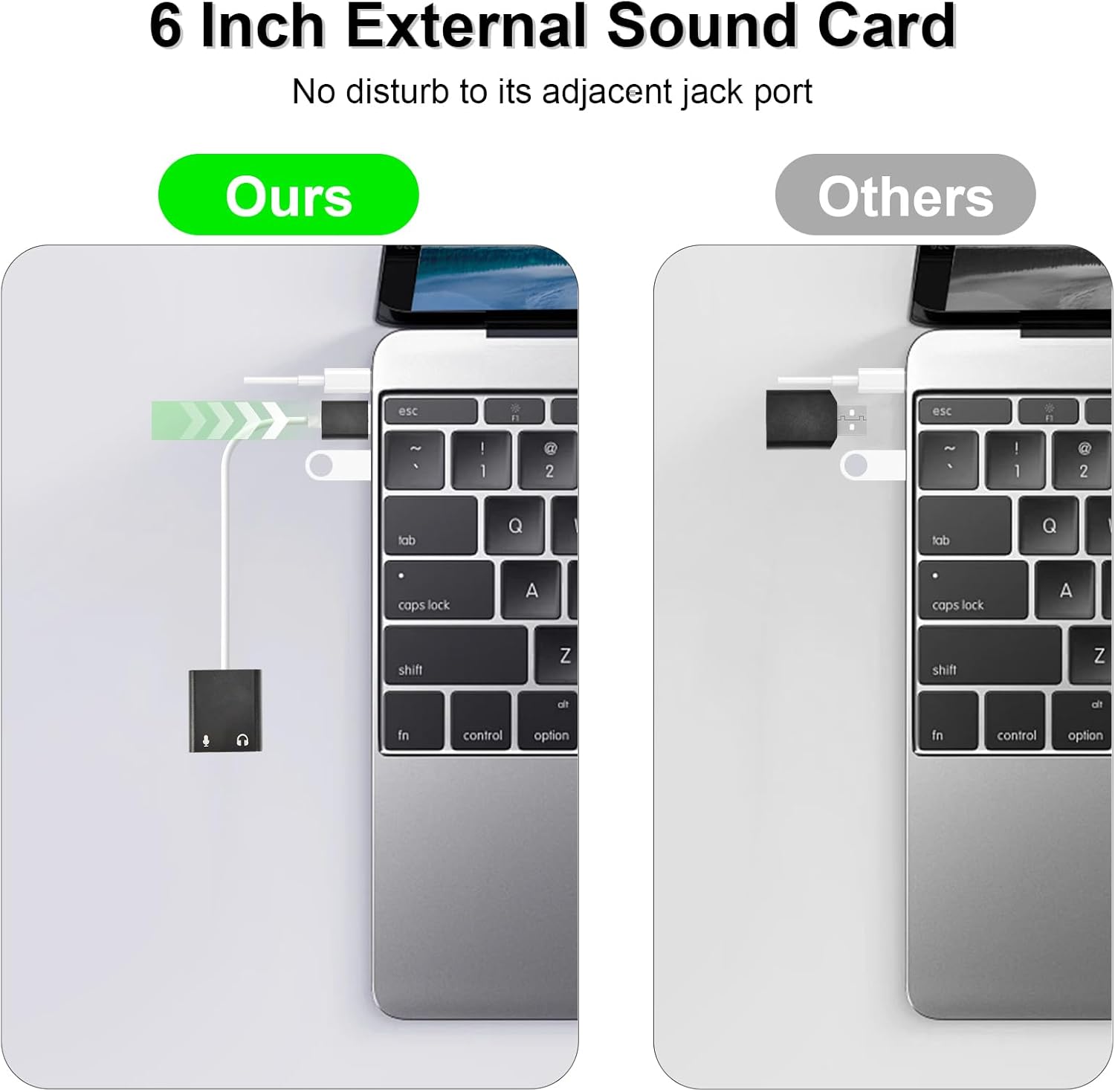 QAJOPFN USB Audio Adapter, External Sound Card for PC and Laptop,USB Microphone Adapter to 3.5mm(1/8 inch) for Headphone, Speaker and Microphone Jack, Plug and Play - Image 4