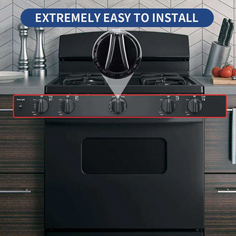 Upgraded WB03K10037 Thermostat Stove Knob Black, Replacement Part for GE & Hotpoint Range Oven, Replaces AP2014849, 242683, AH225986, EA225986 - Image 6