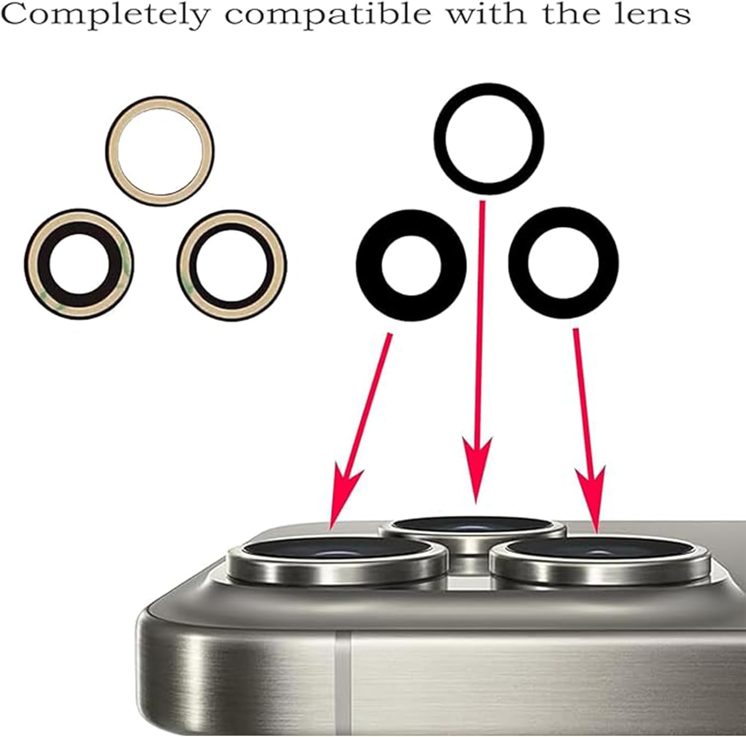 3pcs/Set Camera Lens Replacement for iPhone 15 Pro Max 6.7 inch Camera Lens Rear Glass Replacement with Pre-Installed Adhesive + Repair Tool Kit, Anti-Lens Scratch & Waterproof - Image 6