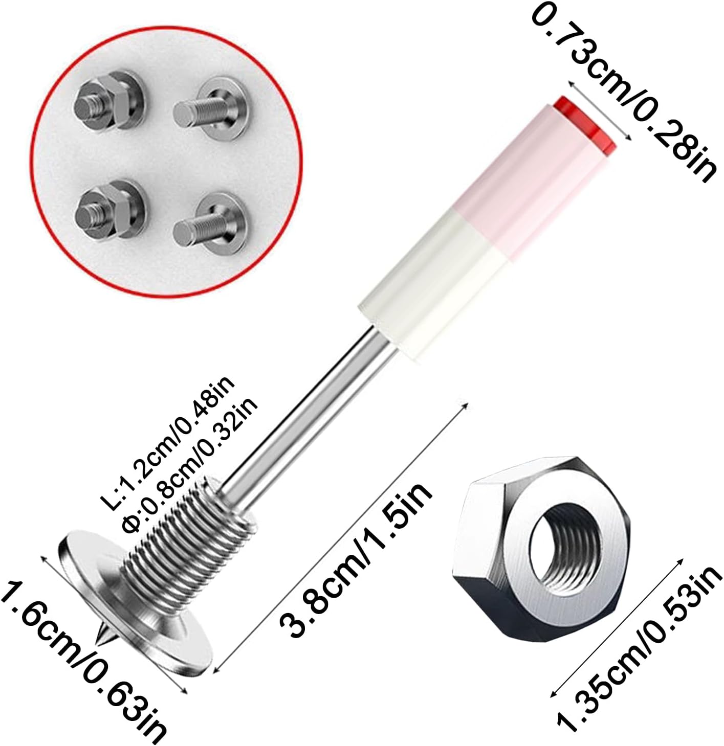 DLronwey Threaded Manual Steel Nail 50 pcs,Concrete Nail Wall Fastening Tool,for Concrete Ceiling Cable Ducts Fixed Slotting Device Repair Tool Home DIY Nail Gun Accessories - Image 2