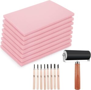 8PCS 4×6 Inch Linoleum Carving...