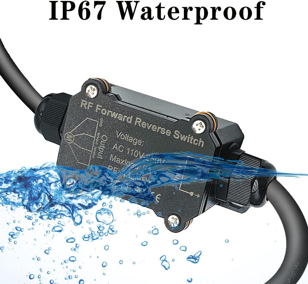 NEWNEWLIU AC110V Forward and Reverse Remote Control Switch,Waterproof Wireless Switch with 8 amps Remote Relay Receiver, AC110V-250V Linear Actuator Remote Switches for Motor - Image 2