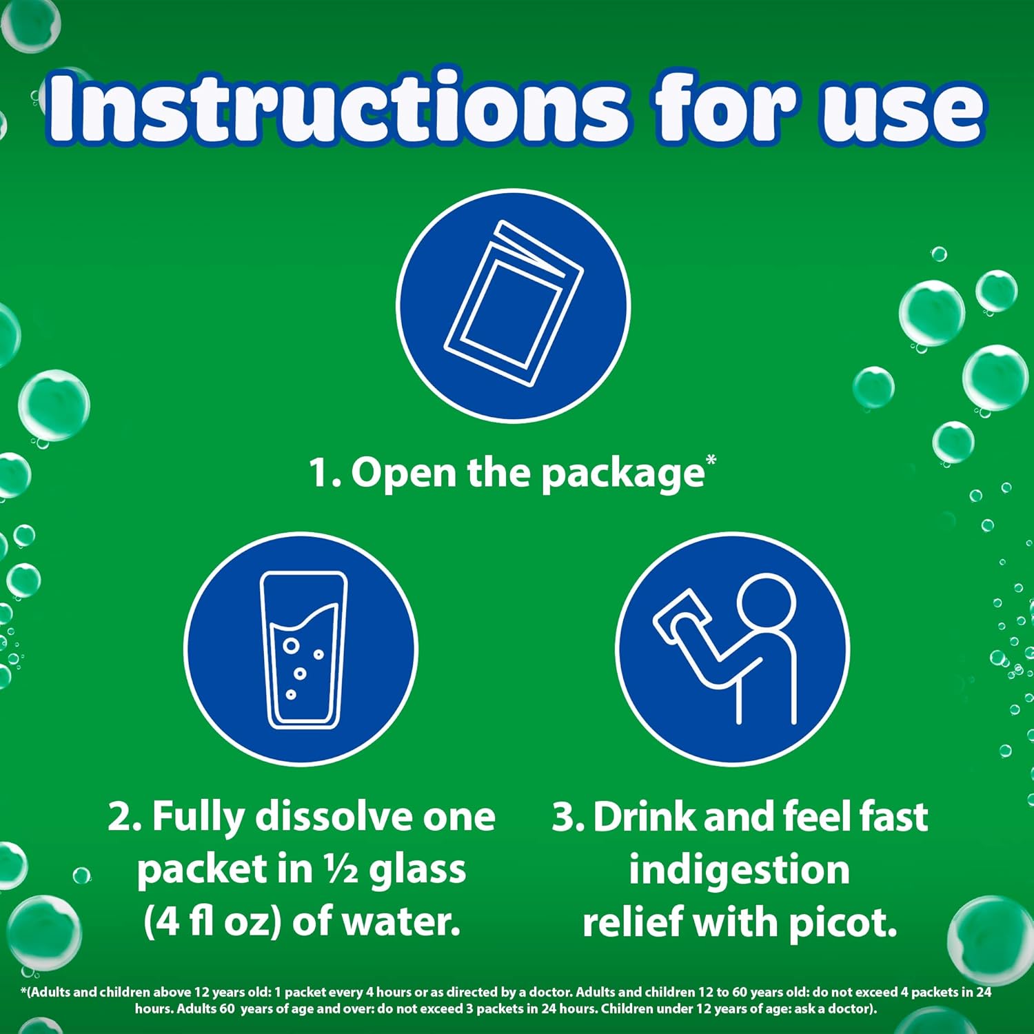 Sal de Uvas Picot, Effervescent Powder Solution, Antacid, 0.17 Oz, 3-Pack of 8 Packets, 3 Boxes. - Image 8