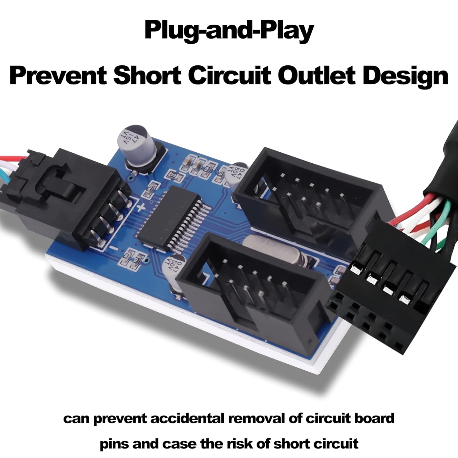 Motherboard Internal USB Hub Header Splitter USB A Male to Dual Motherboard 9 Pin USB 2.0 Female Splitter 1 to 2 Converter Extension 22cm Cable Adapter Port Multiplier for CPU WiFi Card - Image 7