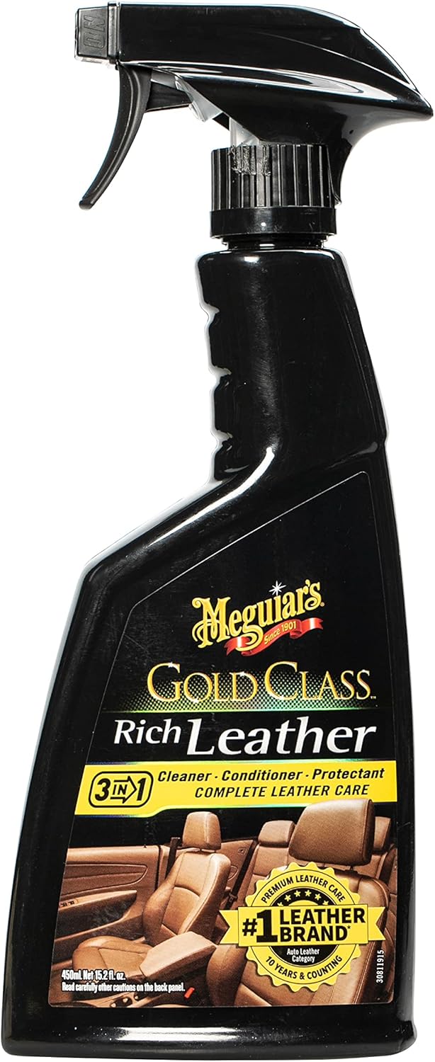 Meguiar's Gold Class Rich Leather Cleaner and Conditioner 3-in-1 Spray, Non-Greasy Car Leather Cleaner and Conditioner Treatment with Advanced UV Protection, 15.2 Oz Spray Bottle - Image 2