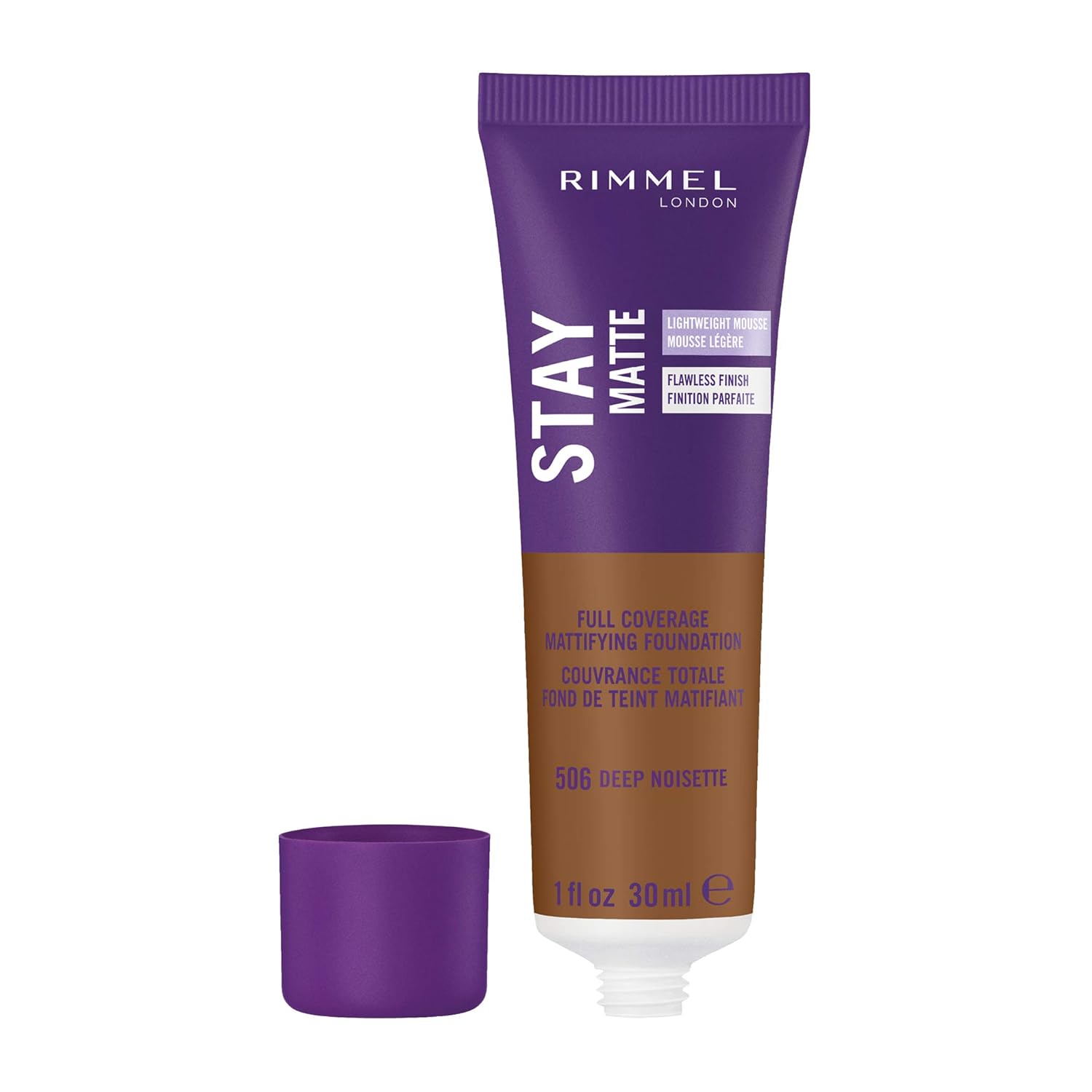 Rimmel London Stay Matte Liquid Mousse - 506 Deep Noisette - Foundation, Lightweight, Shine Control, Oil-Free, 1oz - Image 2