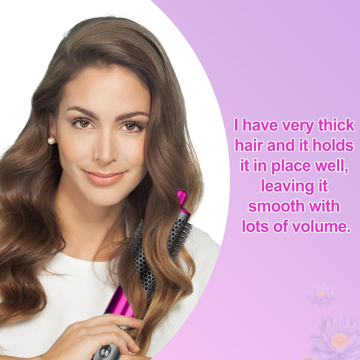 PUREGUST Round Brush Attachment for Dyson Air wrap Oval Round Volumizing Brush for Dyson Airwrap Accessories, Rose - Image 2