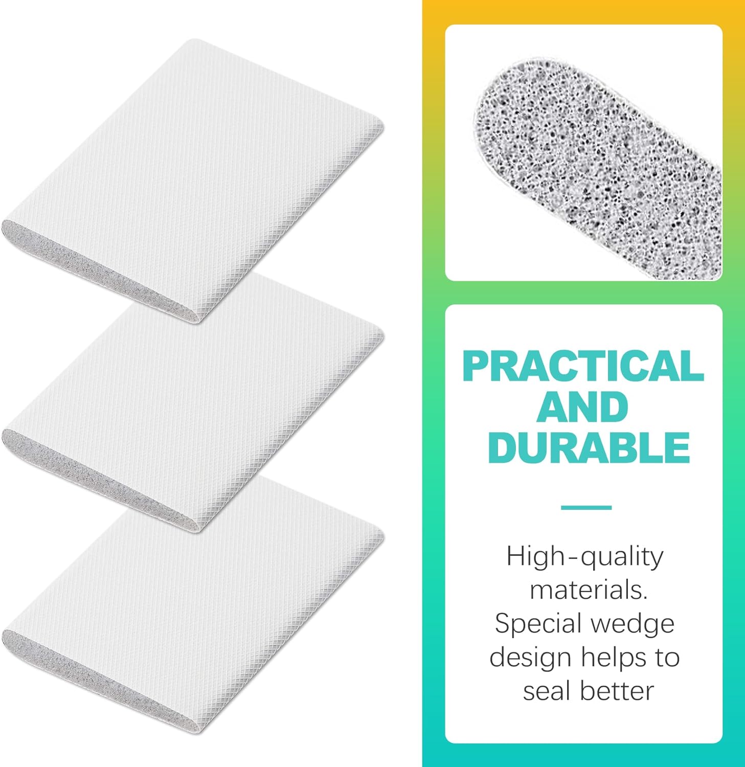 KornaDoz 10-Pack Self-Adhesive Foam Corner Seals - Weatherproof Gap Filler for Door Frames & French/Sliding Doors - White, Draft & Noise Blocker - Image 3