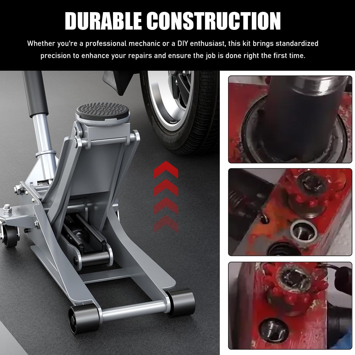 FSTURIOS 17PCS Floor Jack Seal Kit, 3 Ton Horizontal Hydraulic Jack O-Ring Seal with Oil Filler Plug, Complete Repair Set Rubber Sealing Rings Replacement Parts for Floor Jacks - Image 6