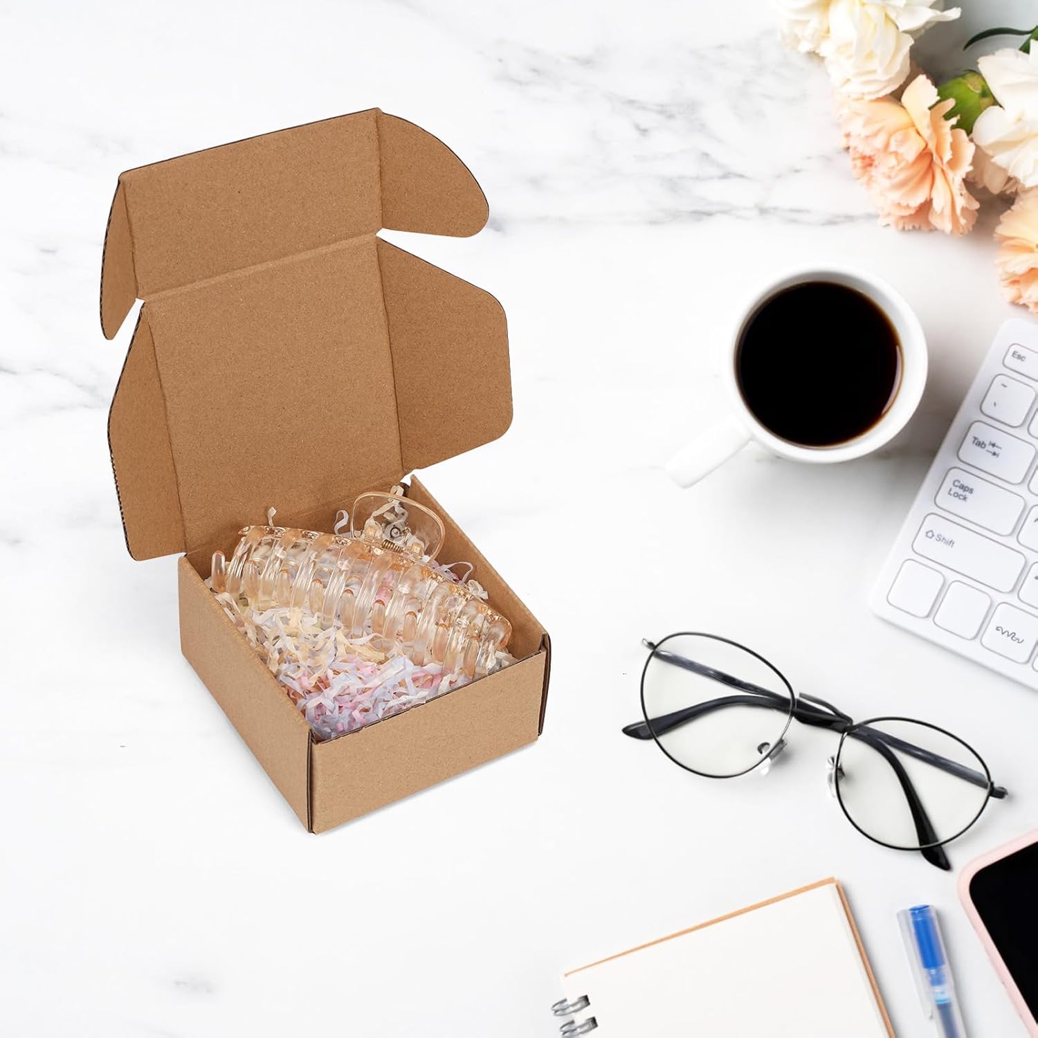 PHAREGE 4x4x2 inch Shipping Boxes Bulk 40 Pack Brown, Tab Lock Tuck Top Mailer Boxes for Packaging Small Business, Small Cardboard Gift Boxes for Wrapping Mailing Present - Image 3