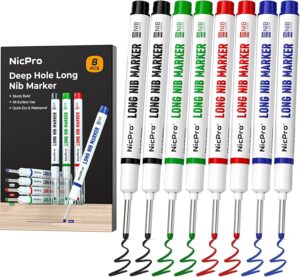 Nicpro 8 PCS Long Nib Marker Pens, ...