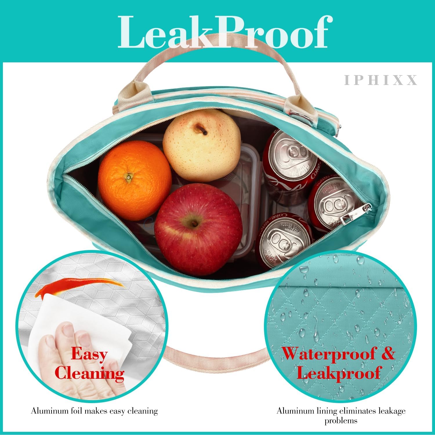 Lunch Bag Women Insulated Lunch Box for Adults - Leakproof Large Purse Lunch Tote Bags for Women with Adjustable Shoulder Strap Zipper Side Pockets for Work - Image 4