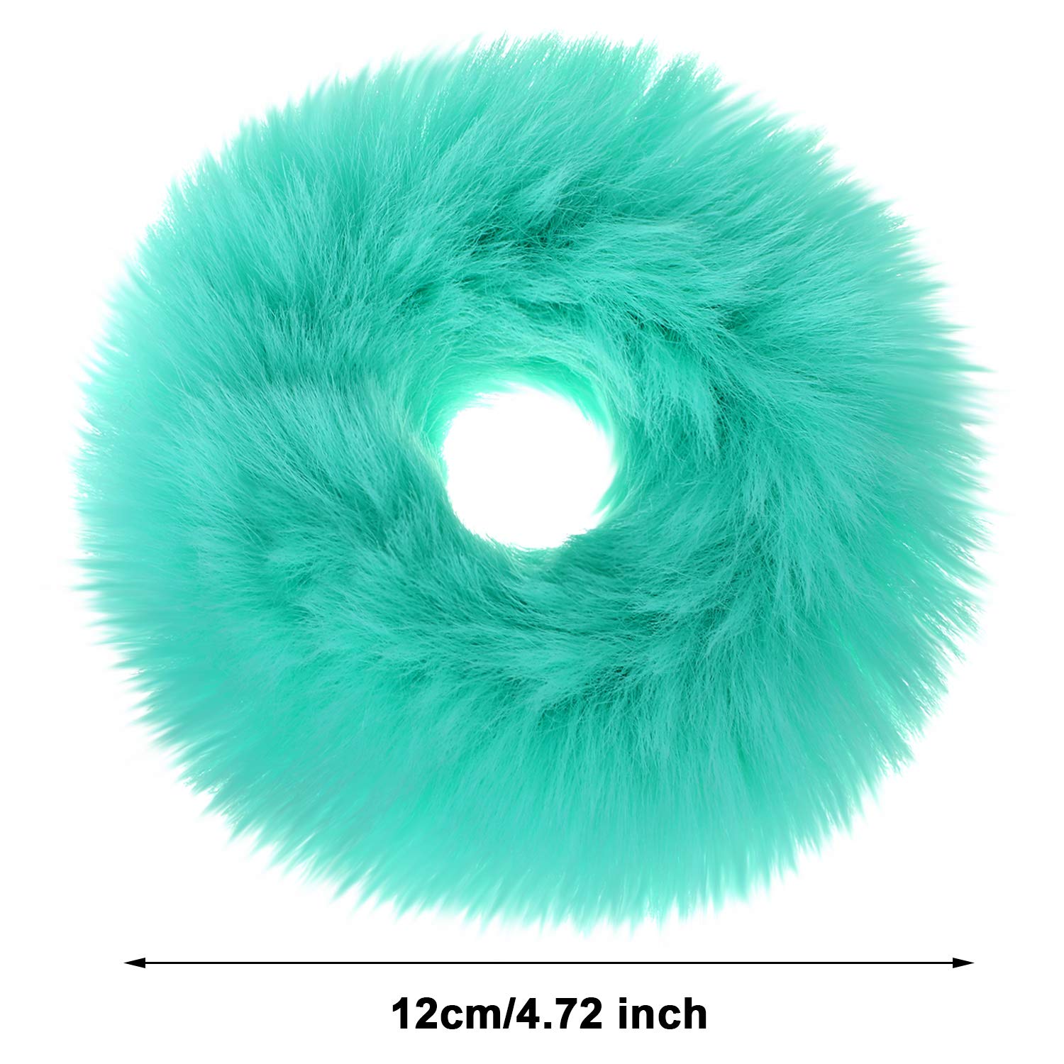 WILLBOND 30 Pieces Fuzzy Scrunchies Bulk Pompom Ball Elastic Hair Ties Fluffy Ponytail Holders Band for Women Hair Accessories, 21 Colors - Image 3