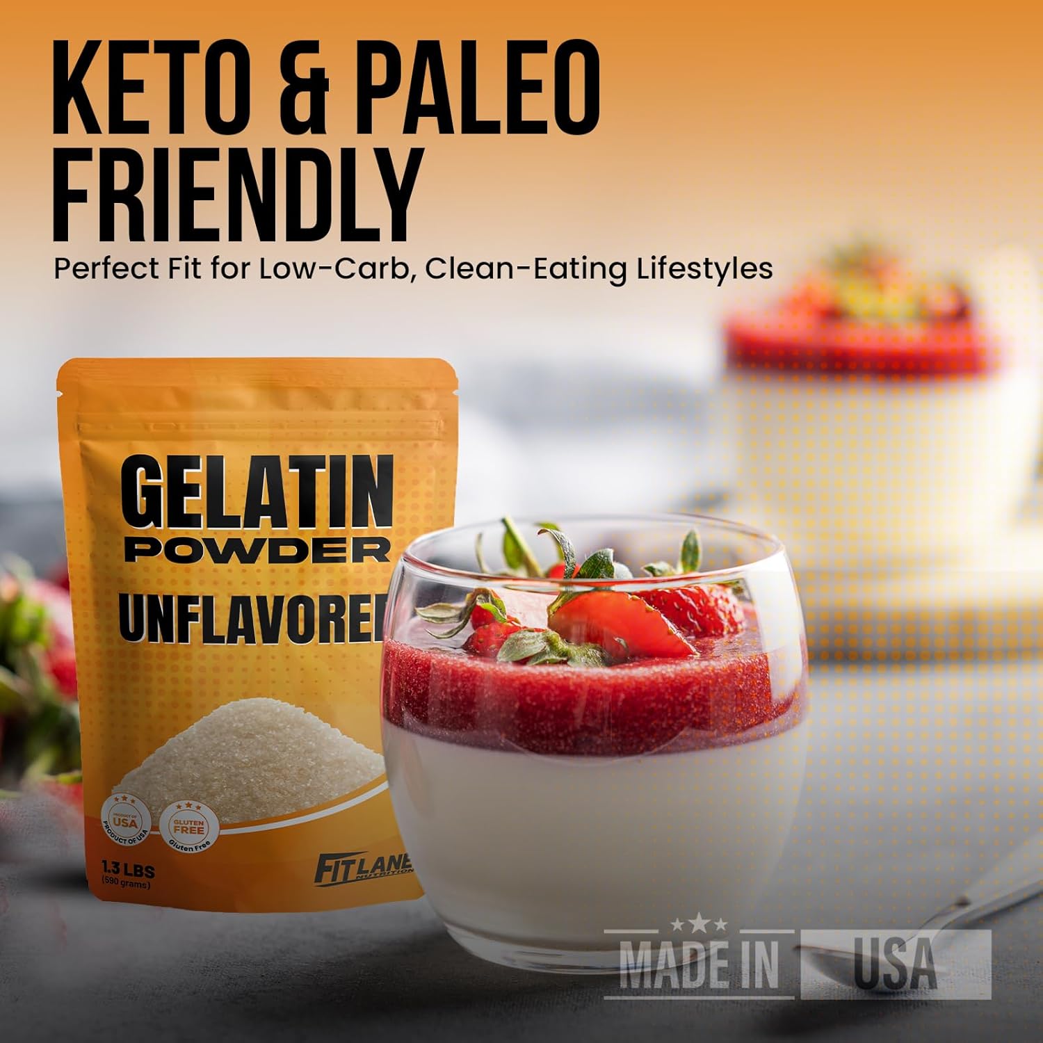 Gelatin Powder Unflavored 6 oz - Bulk Bag - Gelatina Sin Sabor en Polvo - Product of USA - Perfect for Desserts, Baking & Cooking - Supports Hair, Skin & Nails - Image 6