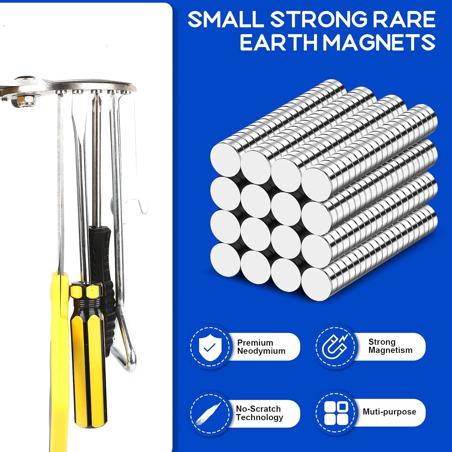 VSKIZ 320Pcs Small Neodymium Magnets, 6x2mm Small Rare Earth Magnet Mini Magnets for Whiteboard, Office, School - Image 3