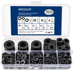 WEGOUP 900-Piece Nylon Flat Washer ...