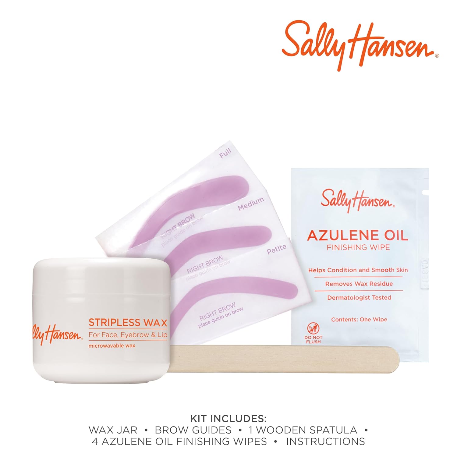 Sally Hansen Stripless Wax Kit for Face, Eyebrow & Lip | Mircrowavable Wax, At-Home Hair Removal Kit, Quick & Easy - Image 2