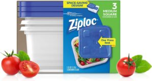 Ziploc Container, Medium Square,3 C...