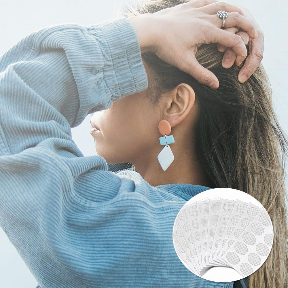 Earring Stickers for Split Earlobes, 200 Pcs Earring Support Patches for Heavy Earrings Reinforcement Ear Stickers Earring Backs for Droopy Ears Large Earring Stabilizers Stickers Clear (200PCS Clear) - Image 7
