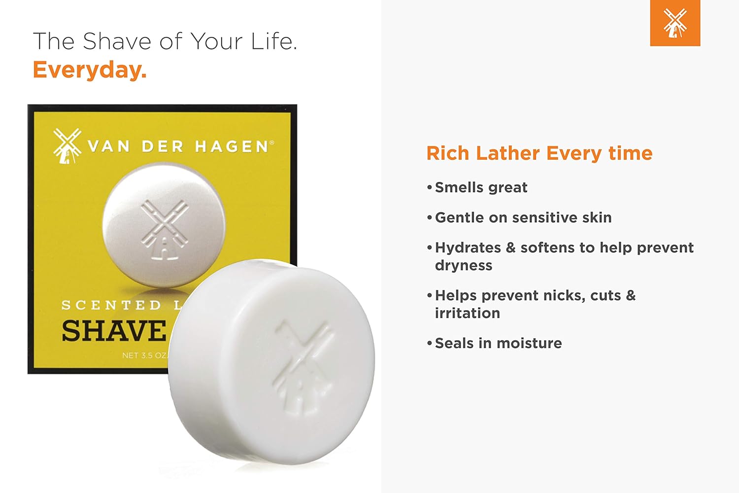 Van Der Hagen Men's Luxury Scented Shave Soap (Pack of 3) - Image 2