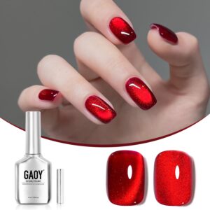 GAOY Red Cat Eye Gel Nail Polish, 1...