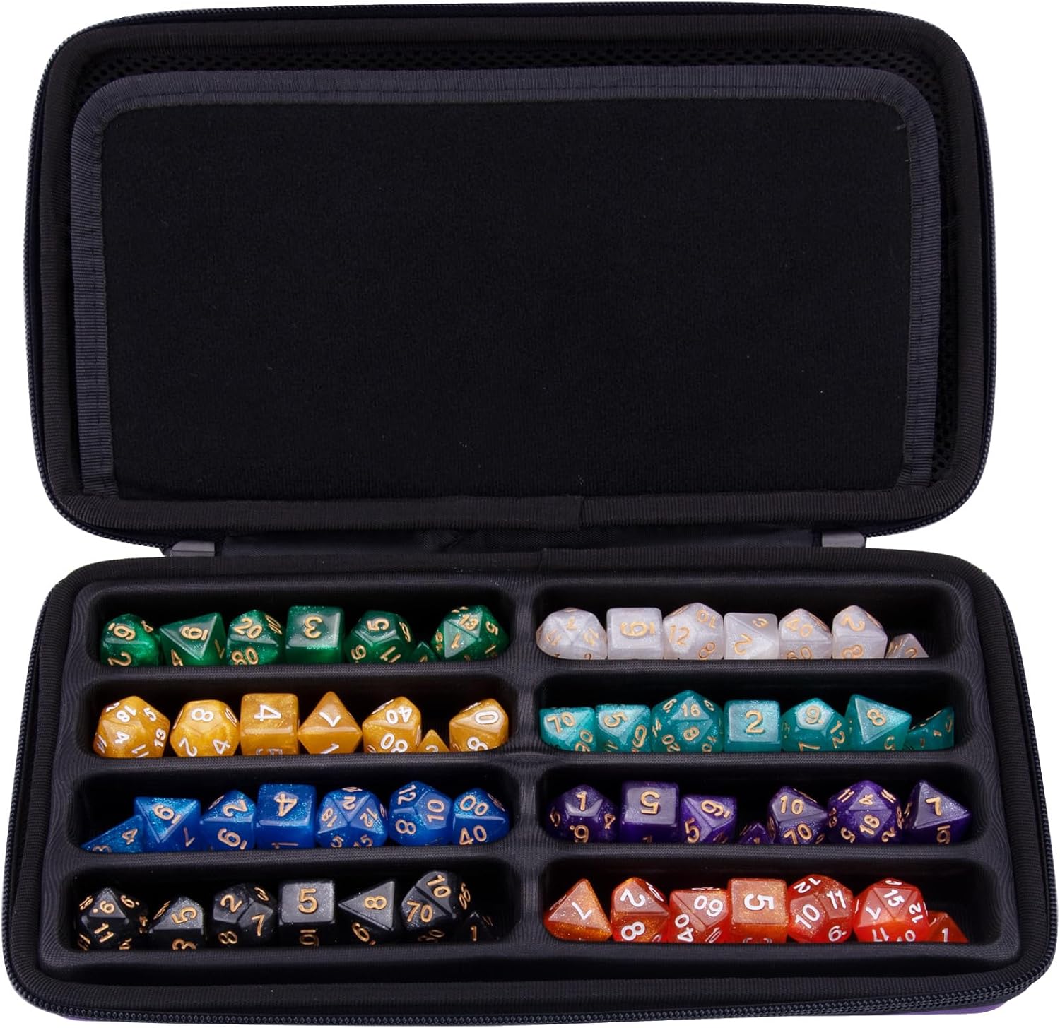 SIQUK Dice Case DND Dice Box Dice Storage Case Dice Organizer Holder with Handle Removable Slotted Tray Holds 8 Sets DND Dice for Dungeons & Dragons and Other RPG Table Games, Pure Violet - Image 3