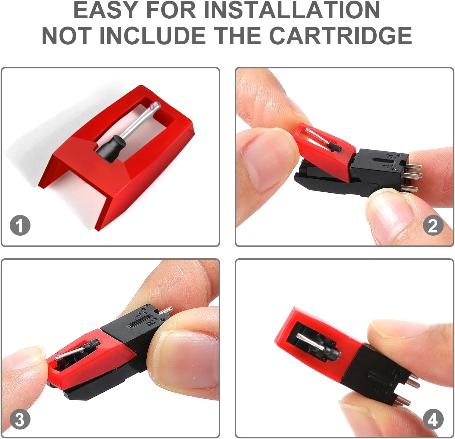 4Pcs Record Player Needle for Crosley, Victrola, ION, LP, Premium Turntable Stylus Replacement, 3rd Generation Phonograph Cartridge for Vinyl Records Accessories, Excellent Sound Quality - Image 4