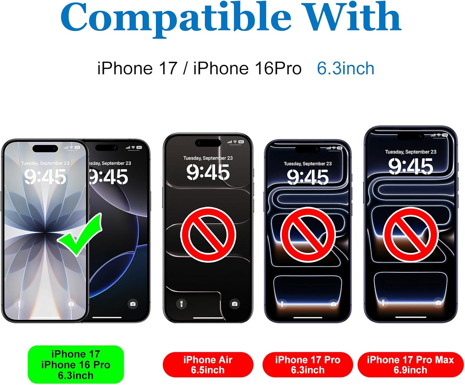 Mothca 2 Pack Matte Glass Full Coverage Screen Protector for iPhone 17 / iPhone 16 Pro 6.3-inch, Anti-Glare Anti-Fingerprint Black Edge Tempered Glass Film with Easy Installation Tool, Smooth as Silk - Image 6