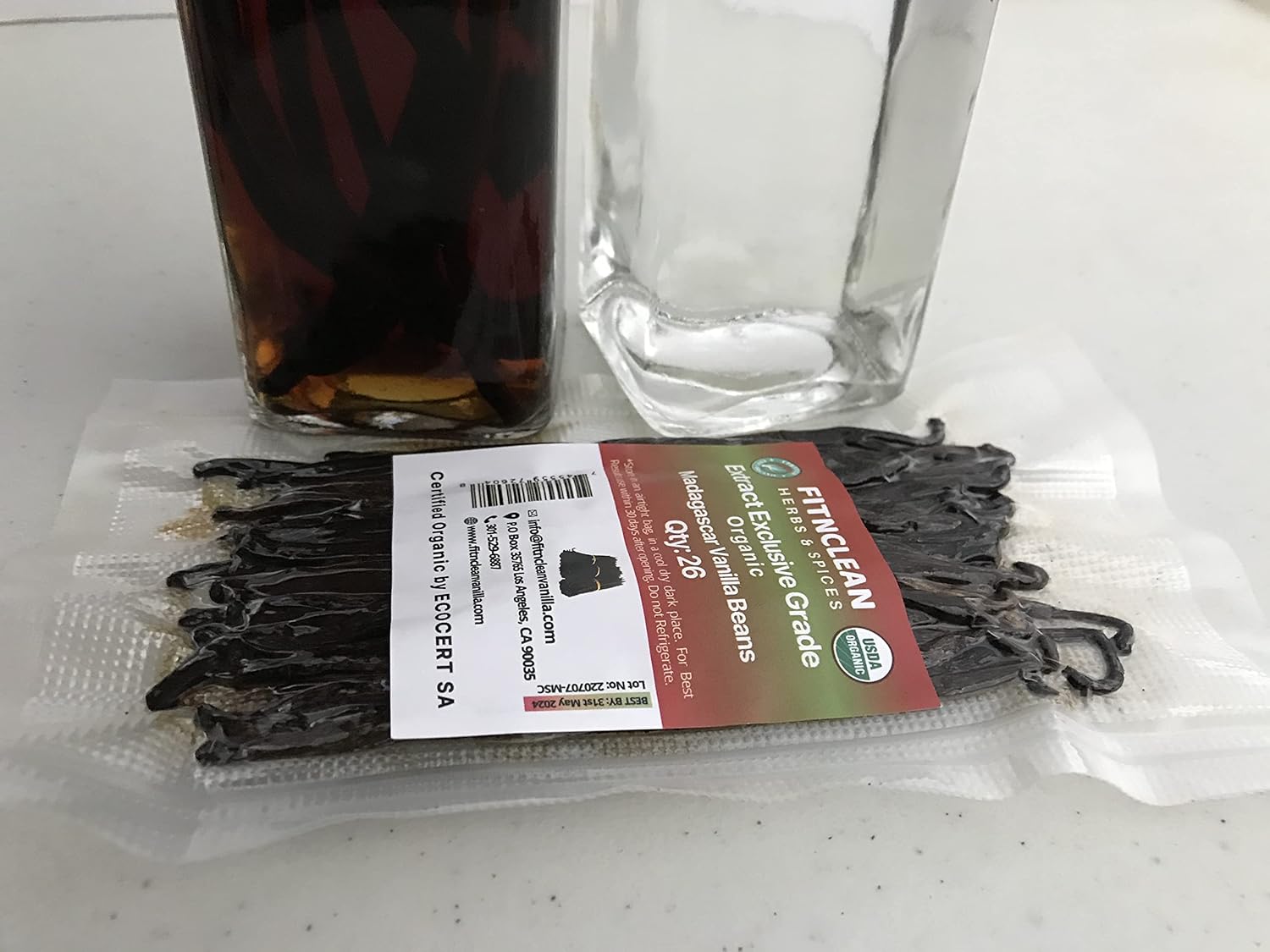 26 Organic Madagascar Vanilla Beans Extract Exclusive Grade B| 4.5" - 5.5" by FITNCLEAN VANILLA| Certified USDA Organic. Bulk Dry Whole Bourbon NON-GMO Pods - Image 4