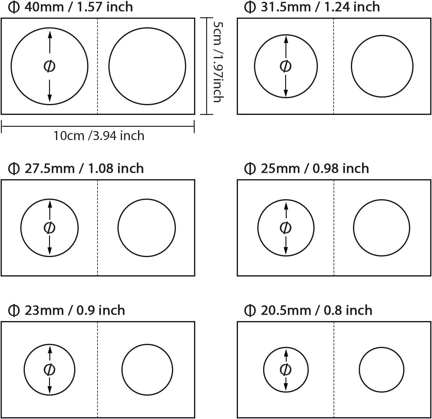 Favourde 300 Pieces Cardboard Coin Holder Flip Mega Assortment, 2 by 2 Inch for Coin Collection (6 Sizes) - Image 3