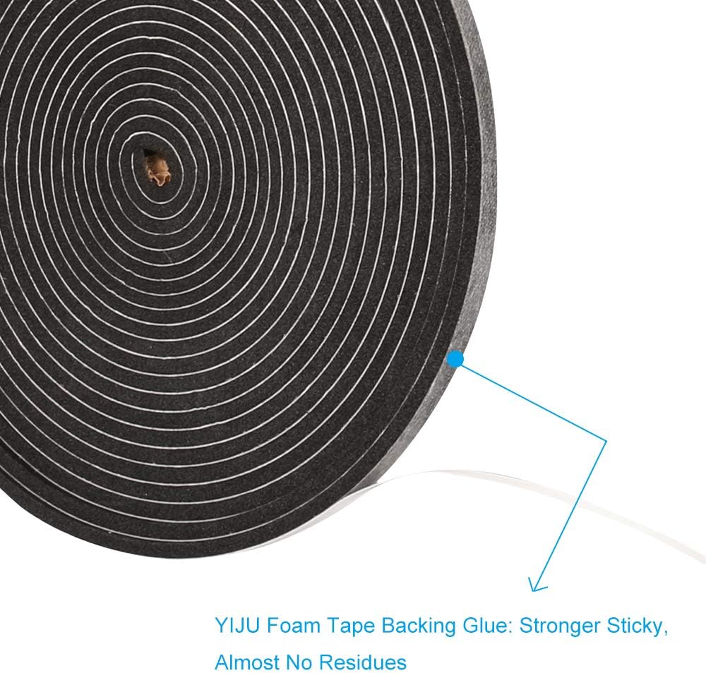 2 Rolls Weather Stripping,1/4 Inch Wide X 1/8 Inch Thick Foam Seal Tape High Density Foam Strip Self Adhesive,Closed Cell Foam Tape Seal Strip,16 Feet Long Each - Image 5
