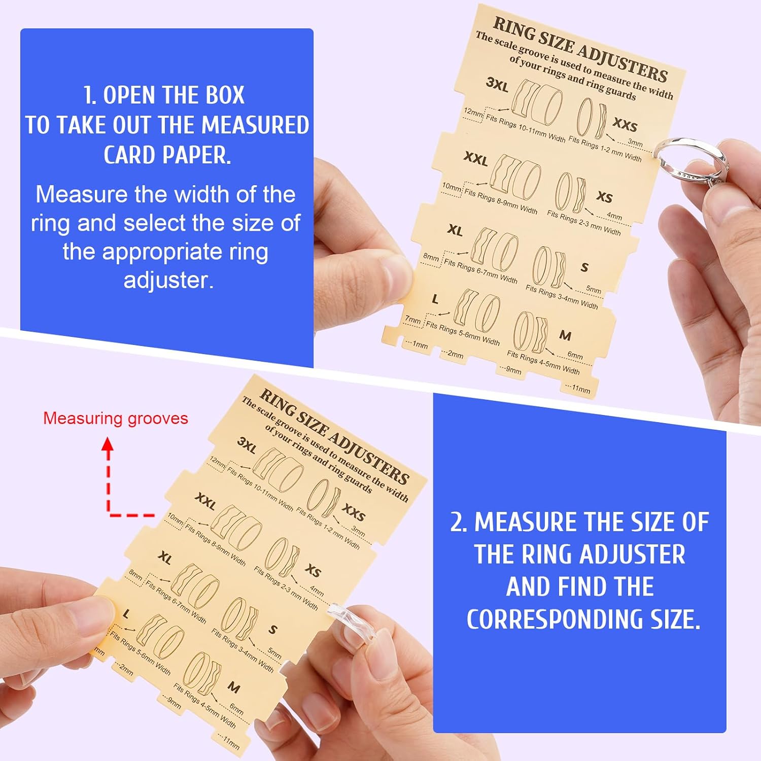 Eiito Ring Sizers & Guards for Loose Rings - Clip-Type Adjusters for Women & Men (8 Pack) - Image 3