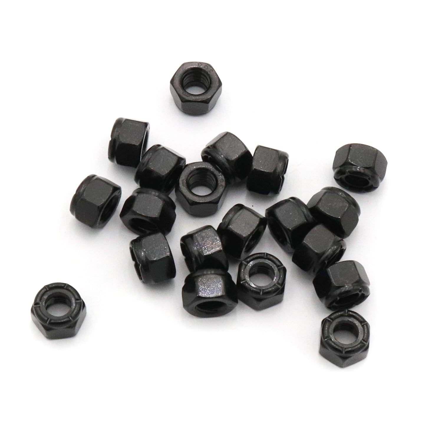 SCXCLY 50pcs Nylon Insert Hex Lock Nuts, 1/4-20 Inch Lock Nuts, 304 Stainless Steel (Black) - Image 5