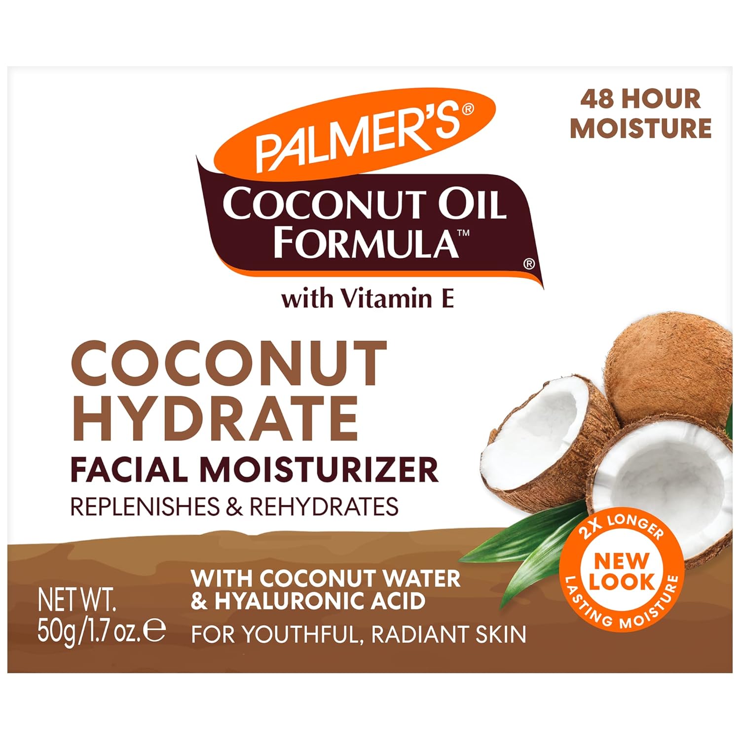 Palmer's Coconut Oil Formula Coconut Water Face Moisturizer, 1.7 Ounce Jar - Image 2