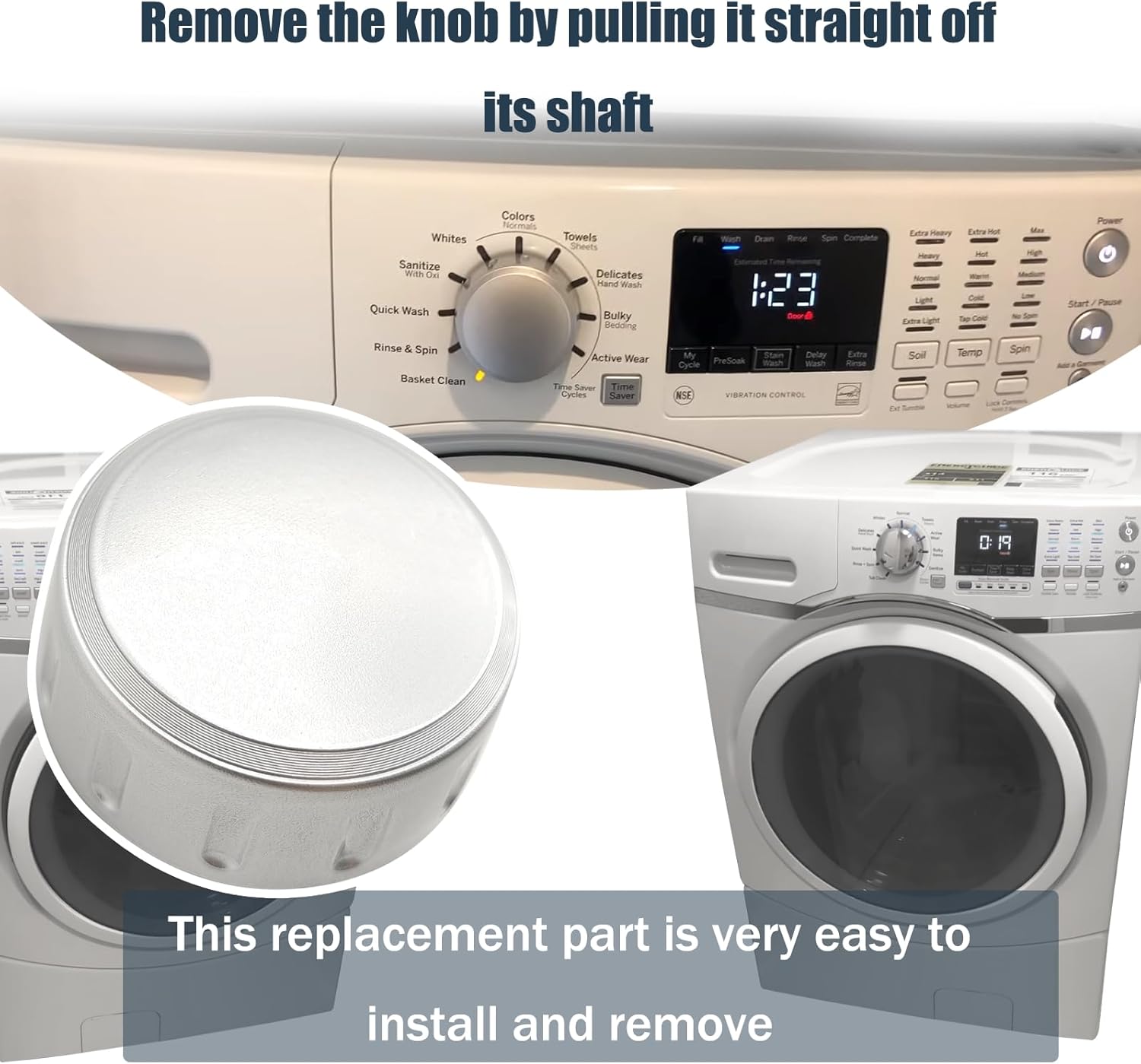 Replacement WE01X23599 WH11X20875 for GE washer Knob front load washing machine - Image 5