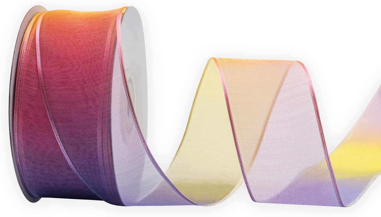 XMRIBBON Rainbow Sheer Organza Ribbon Wired 1-1/2 Inch X 25 Yards for Floral & Craft Decoration - Image 7