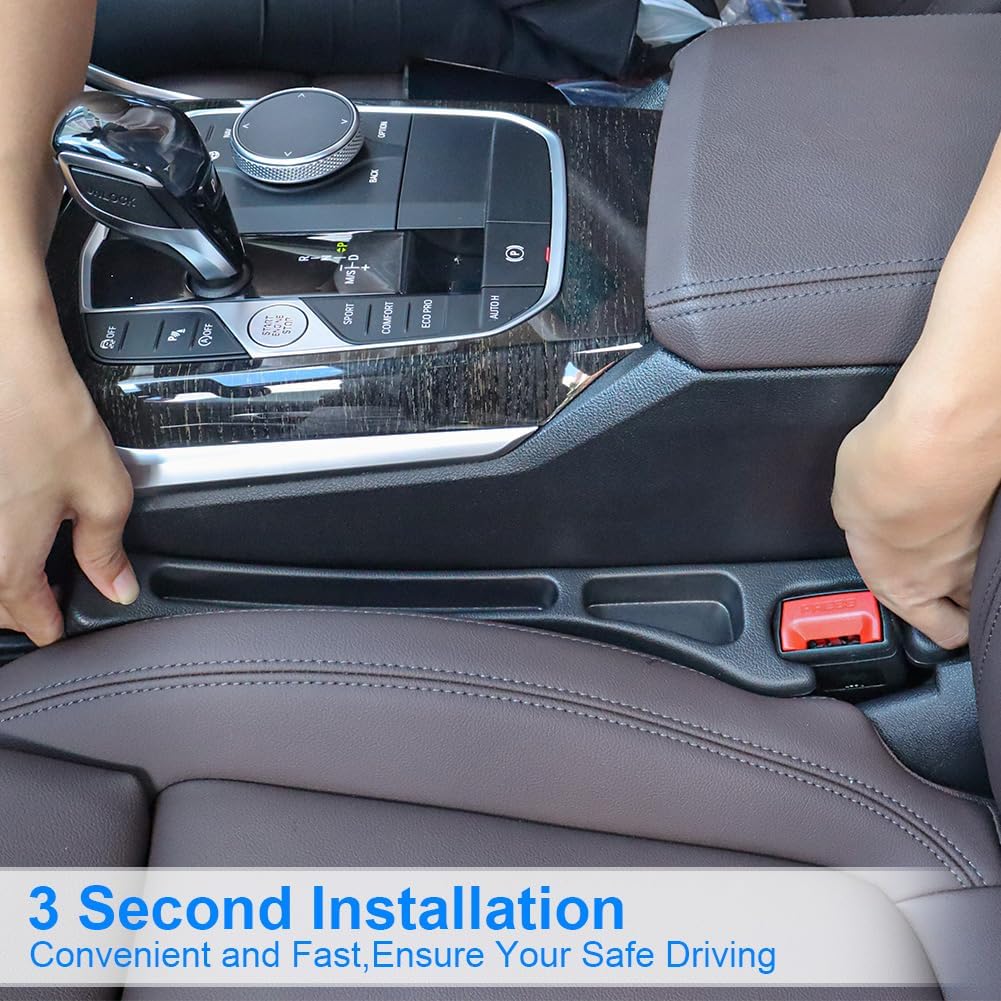 MIFEIHONGE 2PCS Car Seat Gap Filler,Anti-Drop Car Seat Crack Organizer,Prevent Items Falling Between Seats - Flexible & Durable for Universal Vehicles,Car Interior Accessories(Black) - Image 4