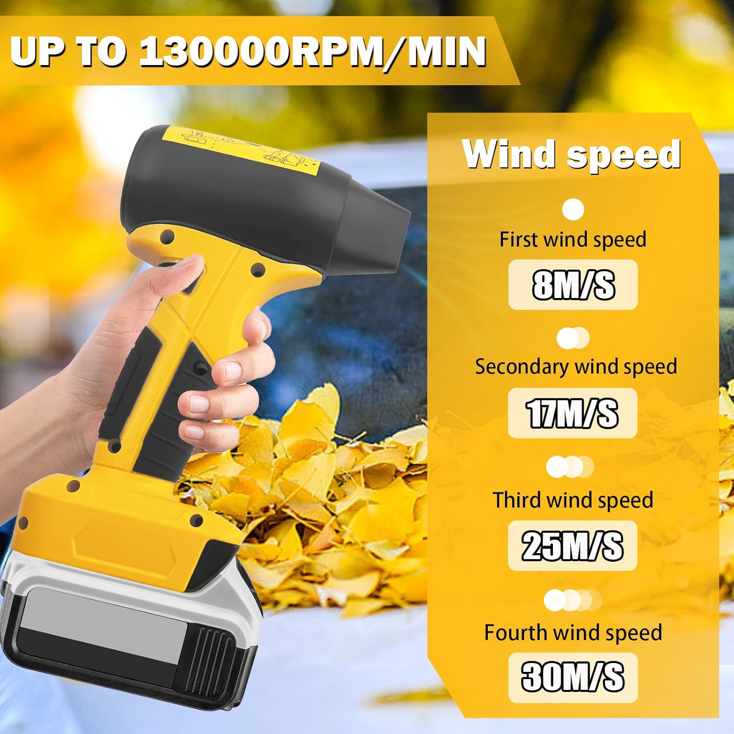 Mini Jet Blower Portable Violent Turbo Fan for Dewalt 20V Battery, 4-Speed Wireless High Speed Fan, for Computer Key Board Cleaning,Hair Drying,Camping,Outdoors,Car (No Battery) - Image 7