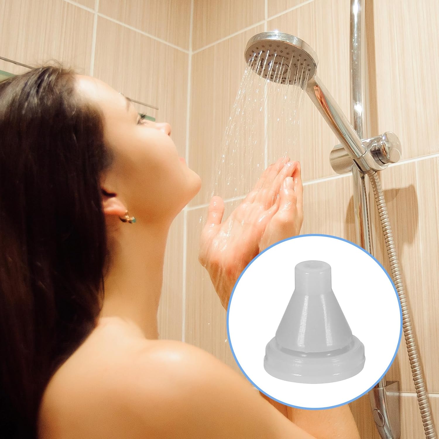 Shower Head Flow Restrictor Set, 1.8 and 2.5GPM Flow Reducer Limiter Fixed Shower Head Water Saver Replace Parts with 50 PCS Soft Silicone Nozzles for Showerhead Replacement - Image 6